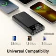 thumbnail image 2 of 10000mAh Portable Power Bank with Lithium Polymer Battery, ABS Shell, 10W Max Output, PE2.0 Charging Protocol, Multi USB Port Output, 141×69×15mm, 255g - Available in Black and White, 2 of 4