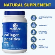 Zammex Collagen Peptides Powder, Unflavored Hydrolyzed Collagen Protein, Grass-Fed, Paleo & Keto, Non-GMO, 90 Servings