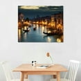 thumbnail image 2 of Nawypu  Venice Night Giclee Canvas Prints Wall Art Italy City Skyline Landscape Picture Paintings for Living Room Bedroom Home Decorations Modern Stretched and Framed Cityscape Artwork, 2 of 4