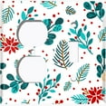 thumbnail image 4 of Metal Light Switch Plate Cover Festive Floral Mistletoe Cranberry Holly Stems XMS008, 4 of 13