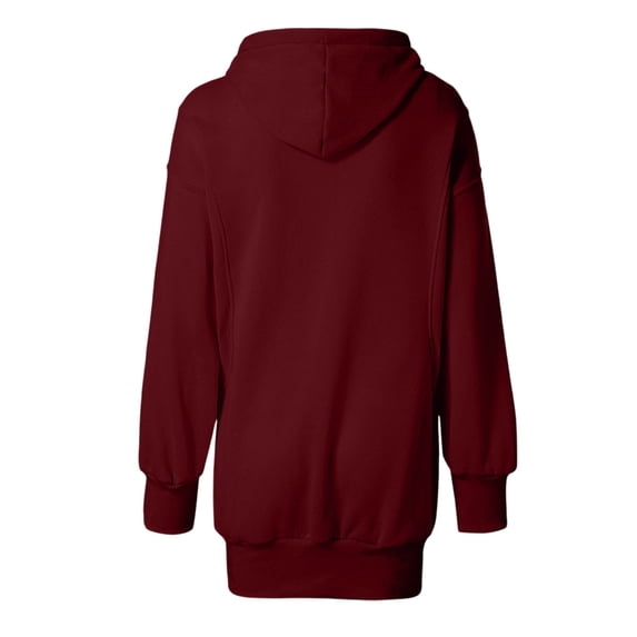 Sokhug Hooded Sweatshirt Mini Dresses for Women Drawstring Hood with Front Kangaroo Pocket Loose Casual Solid Color Pullover Dress Hooded Sweatshirt