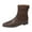 Brown, variant on Black Women Low Heel Boots Pointed Toe Trousers Back Zipper Thick Heel Solid Color Casual Outdoor Indoor Ladies