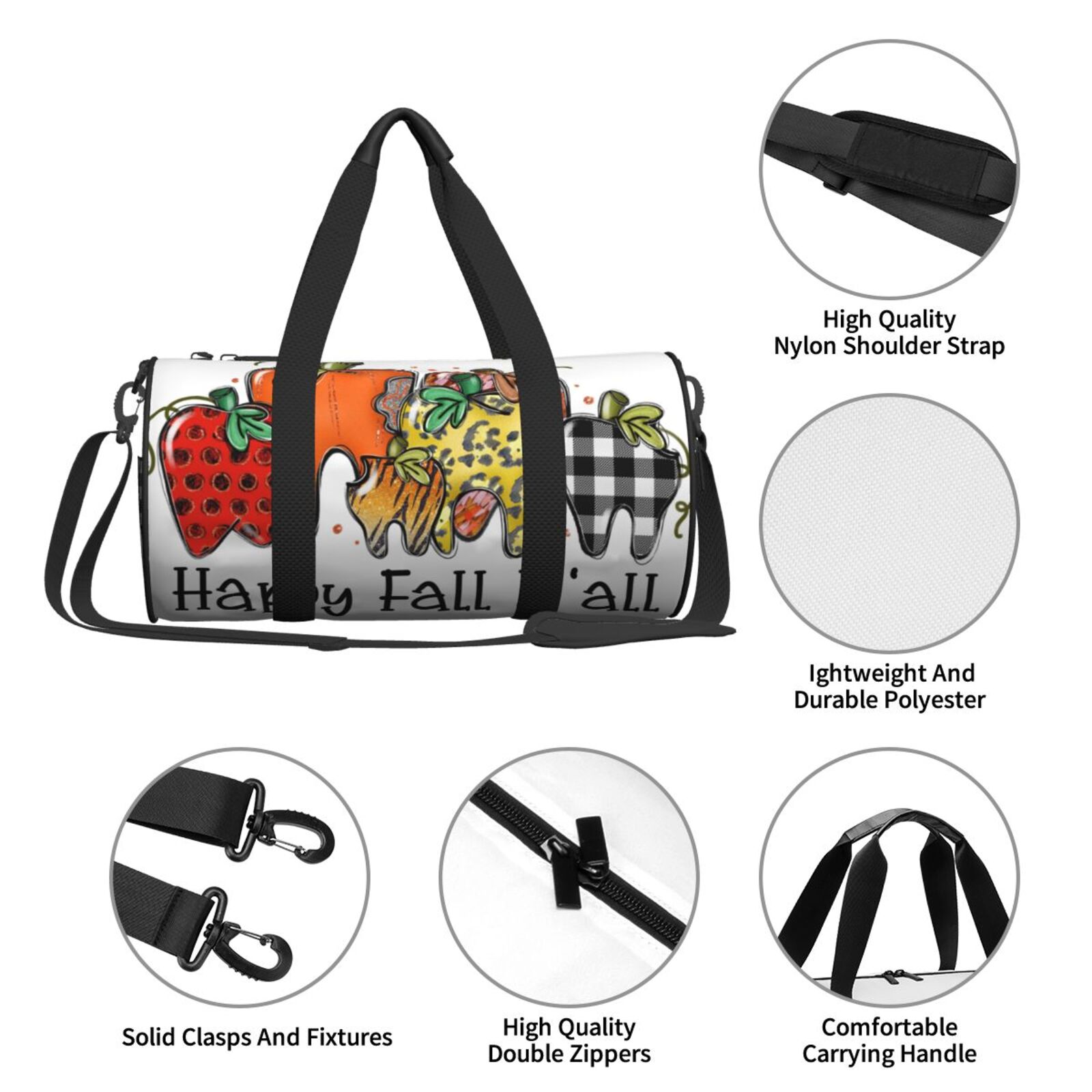 Vsdgher It'S Fall Y'All 45L Foldable Duffel Bag, Sports Gym Bag,Overnight Bag, Portable Weekender Bag for Airplanes