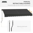 thumbnail image 3 of Outsunny&nbsp;10' x 8' Patio Retractable Awning Sunshade Shelter, Dark Gray, 3 of 9