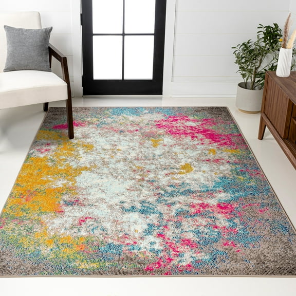 JONATHAN Y CONTEMPORARY POP 8 x 10 Area Rug, Modern Abstract - Yellow/Multi, CTP107B-8