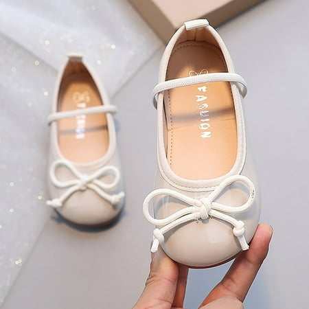 

Cathalem Girls Jelly Sandals Size 1 Girls Shoes Autumn Children Princess Shoes Non Slip Soft Sole Leather Shoes Bowknot Girl Flip White 4 Years