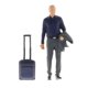thumbnail image 1 of 1:64 modelo de resina pequeña hombre de negocios Mini personaje miniatura Micro paisaje Diorama pintado maleta Maleta Camisa Negra Hugo Figura de personas de modelos en miniatura, 1 of 5