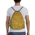 thumbnail image 2 of Kdxio Gold Glitter Print Drawstring Backpack Bag,Waterproof Draw String Back Sack, Gym Drawstring Bags Swim Bag For Unisex, 2 of 9
