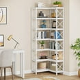 thumbnail image 3 of Tribesigns 7-Shelf Corner Bookshelf,Large Modern Corner Bookcase with Metal Frame for Living Room Home Office, 3 of 7