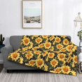 thumbnail image 2 of Yiaed Vintage Black Plaid Sunflower Print Blanket Throw Blanket Soft Cozy Flannel Blanket for Home Bed Sofa Couch Chair-50"x40", 2 of 6