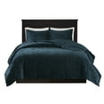 thumbnail image 6 of 3 Piece Velvet Quilt Set Teal King/Cal King, 6 of 6