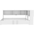 thumbnail image 5 of Euroco Metal Full Size Daybed with Shelves, Trundle and USB Charging, White, 5 of 14