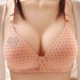 thumbnail image 2 of MIUOWANP Women's Bras No Underwire Full Support Polka Dot Print Push-Up Breathable Daily Bra,Khaki XXL, 2 of 3