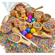 30 Piece - USA Made - Sensory Bin Tools - Sensory Bins - Wooden Sensory Bin Tools - Sensory Bin Toys - Sensory Tools - Toddler Sensory Bin - Learning Scooper -Montessori Toys for Toddler