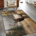 Bull Elk 3'x5' Rug for Bedroom Foot of Bed Small Living Room, Foggy ...