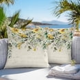 thumbnail image 3 of Green Eucalyptus Leaves Throw Pillow Covers 24x24 Inch Set of 2, Retro Rustic Botanical Floral Waterproof Outdoor Pillow Covers, Decorative Cushion Pillowcases for Couch, Sofa, Bed, Garden, Patio, 3 of 9