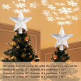 thumbnail image 4 of Christmas Decorations, Christmas Star Tree Topper with Lighted White Rotating LED Snowflake Projector, 3D Glitter Hollow Night Light Topper for Xmas Tree Decoration, Best Gift for Kids - Silver, 4 of 7