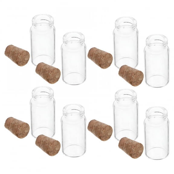 ACDANC 2026 New 12 Pcs Wishing Bottle Mini Jar Mini Bottles with Stopper Tiny Jars with Lids Tiny Glass Jars Vials Mini Cork Bottles Mini Glass Jars