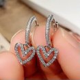 thumbnail image 4 of K-KED Gorgeous Silver Plated Delicate Jewelry Stud Earring Women Cubic Zircon Wedding Gift-Silver, 4 of 6