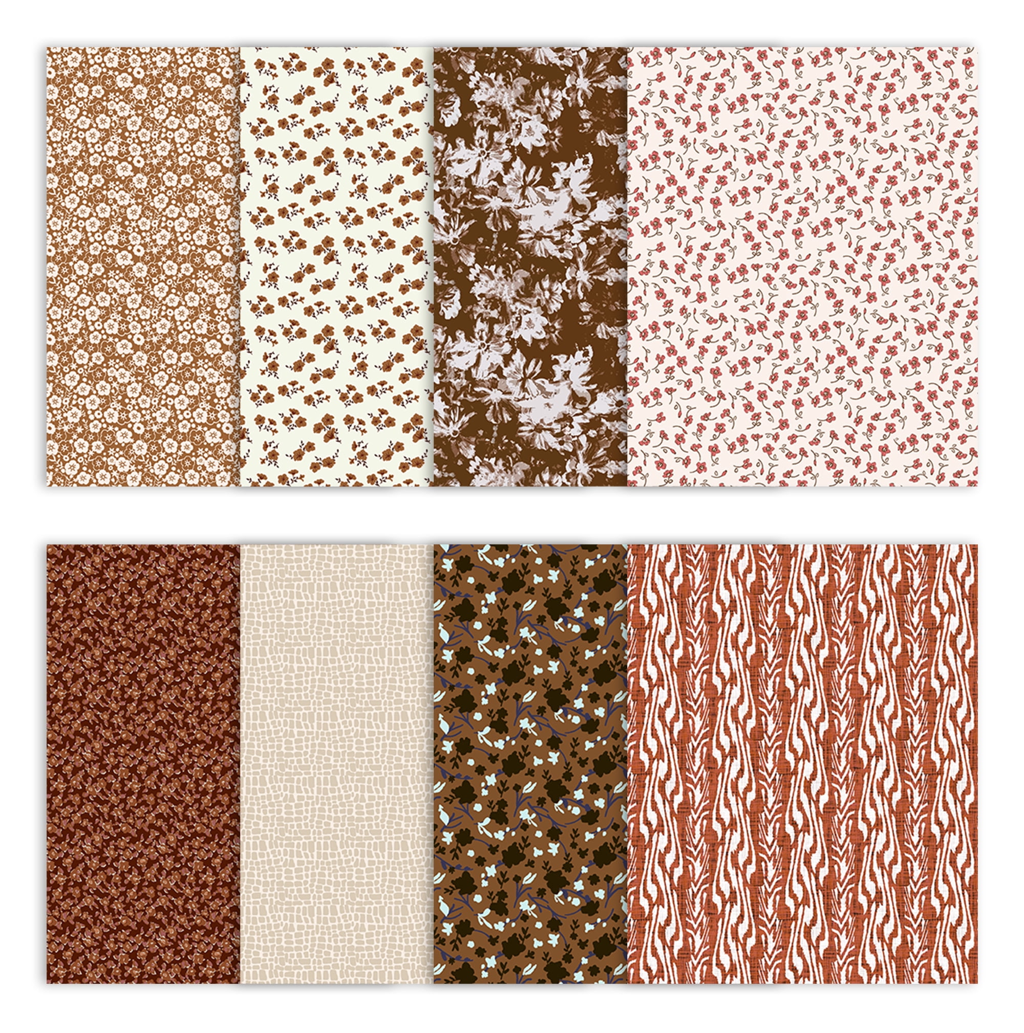 Soimoi 8 Pc Fat Quarter Bundle- Florals Print 18"x 22" DIY Patchwork- 100% Cotton Pre-Cut Quilting Fabric Multicolor