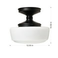 thumbnail image 6 of Better Homes & Gardens 12in Black Metal and Milk Glass Semi Flush Light, Bulb Not Included, 6 of 8