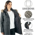 thumbnail image 5 of Alpine Swiss Duffy Womens Wool Blend Toggle Coat Removable Faux Fur Hood Classic Duffle Overcoat Warm Winter Jacket GRY L, 5 of 8