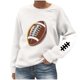 thumbnail image 2 of TaTaai Women Baseball Print Crew Neck Long Sleeve Drop Shoulder Top Hoodie Ladies Spring Autumn Daily Commute Street Wear Soft Comfortable No Fading Machine Washable Stylish Top Gift, 2 of 4