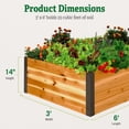 thumbnail image 3 of Gardener's Supply Company Raised Garden Bed | Outdoor Cedar Planter Box w/Extra Deep Height for Rooted Plants, Herbs Flowerbed & Vegetable Garden Wooden Planter Box | 3ft W x 6ft L x 14" H, 3 of 6