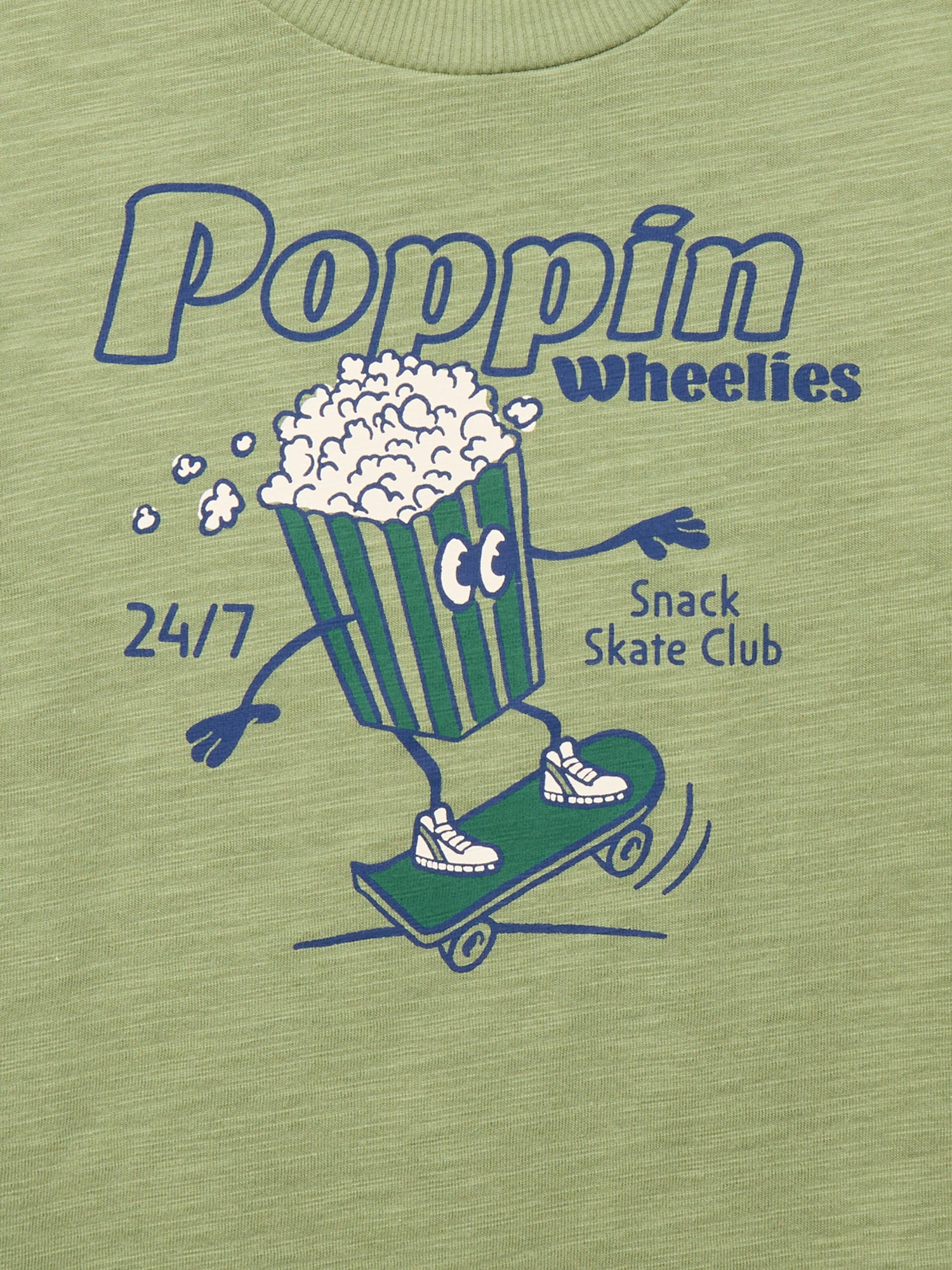 Wonder Nation Little Boys Popcorn Graphic Tee with Short Sleeves, Sizes 4-10