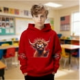 thumbnail image 2 of WAYUTE Girls Sweatshirts Boys Cow Print Cute Hooded Sweatshirt Soft Casual Pullover with Pocket for Kids, 2 of 6