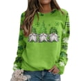 thumbnail image 4 of QIPOPIQ Chandails à Manches Longues pour Femmes St. Patrick's Day T-Shirts T-Shirt Trèfle T-Shirt Vert Tee St Patricks Day Chemises Tunique Col Rond Hauts Amples Chandail Chemises des Fêtes T-Shirts Graphiques Aubaines, 4 of 5