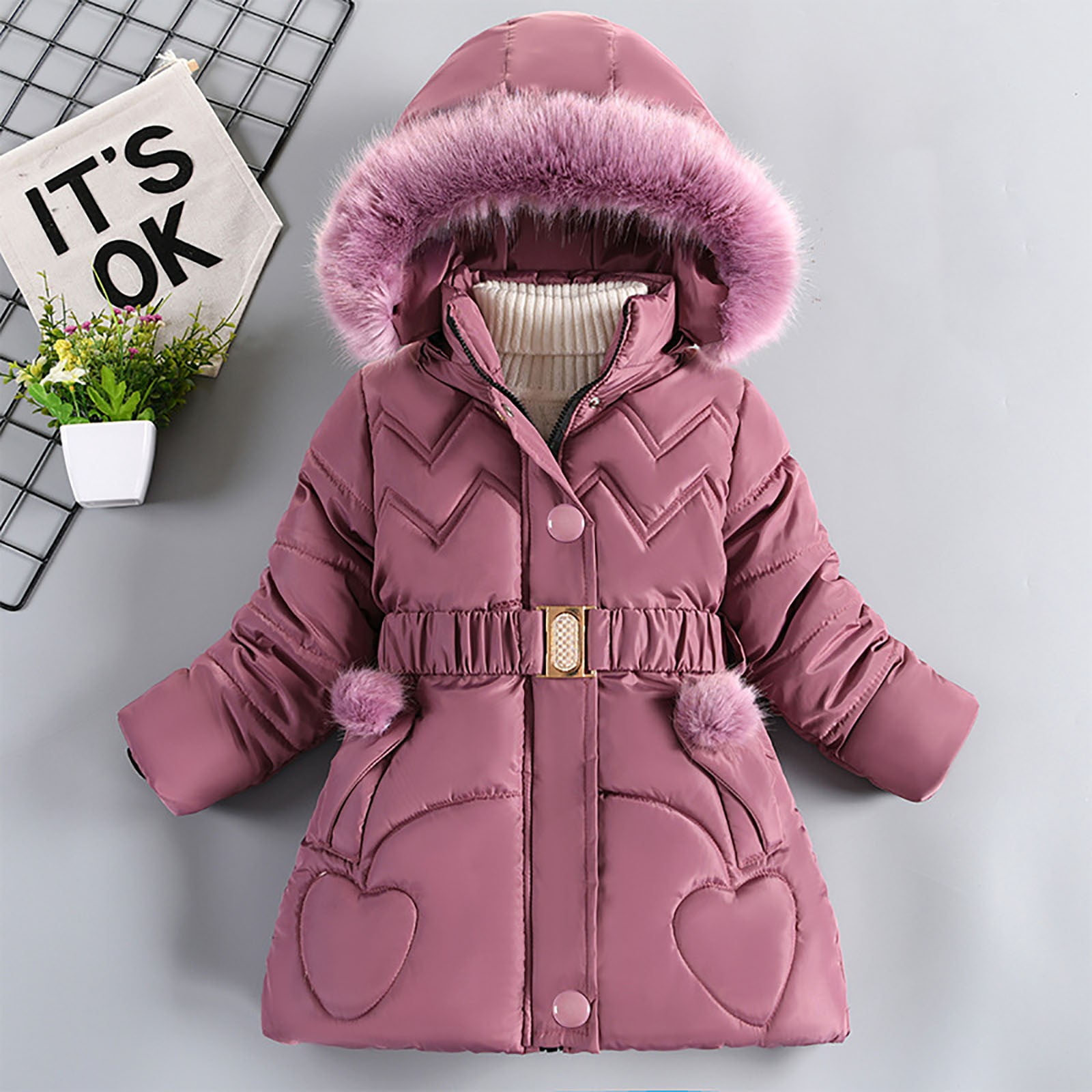 Gubotare Girls Coat Girls' Ultra Lightweight Packable Down Puffer Jacket Coat Size 5T 6T (Purple,5-6 Years)