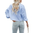 thumbnail image 5 of Sherrylily Womens Button Down Cropped Crop Tops Lapel Shirt with Chest Pocket, 5 of 5