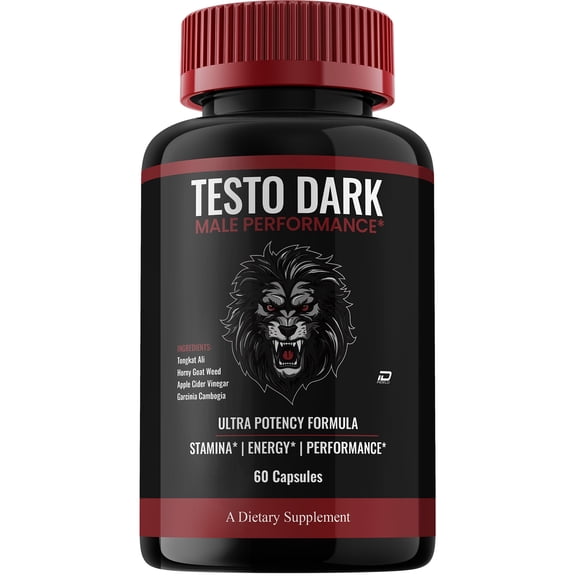 TestoDark for Men Capsules – Testo Dark Vitamin Complex Pills, Energy, 1 Pack, 60 Capsules