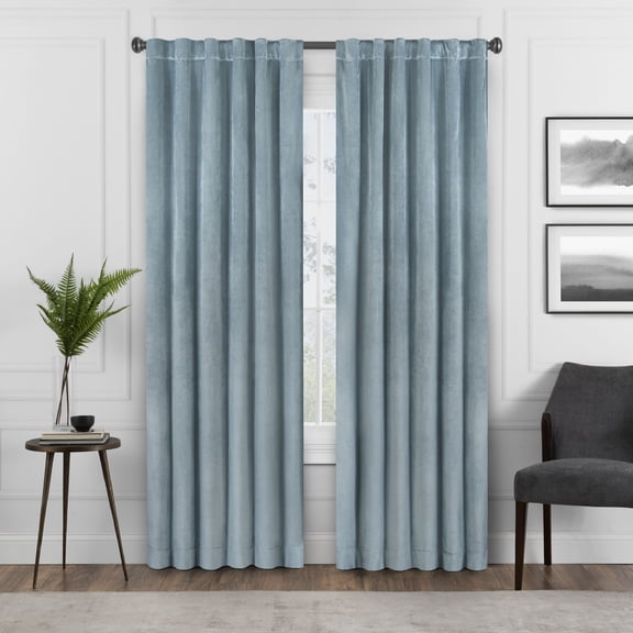 Eclipse Absolute Zero Harper Absolute Zero 100% Blackout 50 x 108 Curtain Panel in Blue