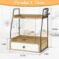 thumbnail image 3 of 2 Tier Bathroom Counter Organizer with Drawer, Wood Bathroom Storage Shelf Counter for Cosmetic Vanity Tray Kitchen Spice Rack Coffee Station Organizer, Bathroom Decor, 3 of 8