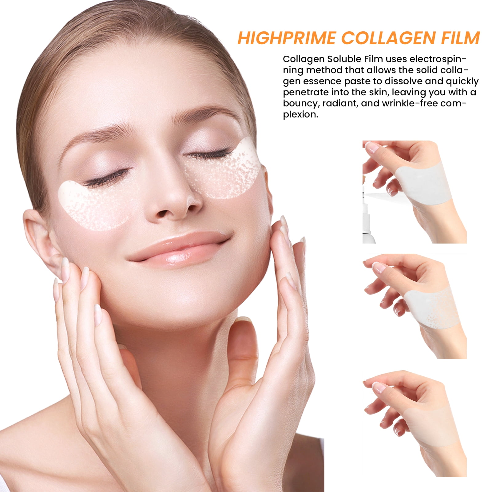 Alvantor Collagen Eye Patches, Water-Soluble Hydrating Under Eye Mask for Puffiness & Dark Circles, 2pcs