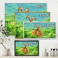 thumbnail image 3 of Two Giraffes Fighting In Lush Green Wild 32 in x 24 in Framed Photography Canvas Art Print, by Designart, 3 of 5