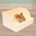 thumbnail image 5 of Enhanced Heightened Plastic Rabbit Toilet with Narrow Bottom Net & Beveled Holes - Anti-Splash Design for Chinchillas/Guinea Pigs, Easy Clean System, Scientific Training Aid, Smooth Safe Edges,, 5 of 5