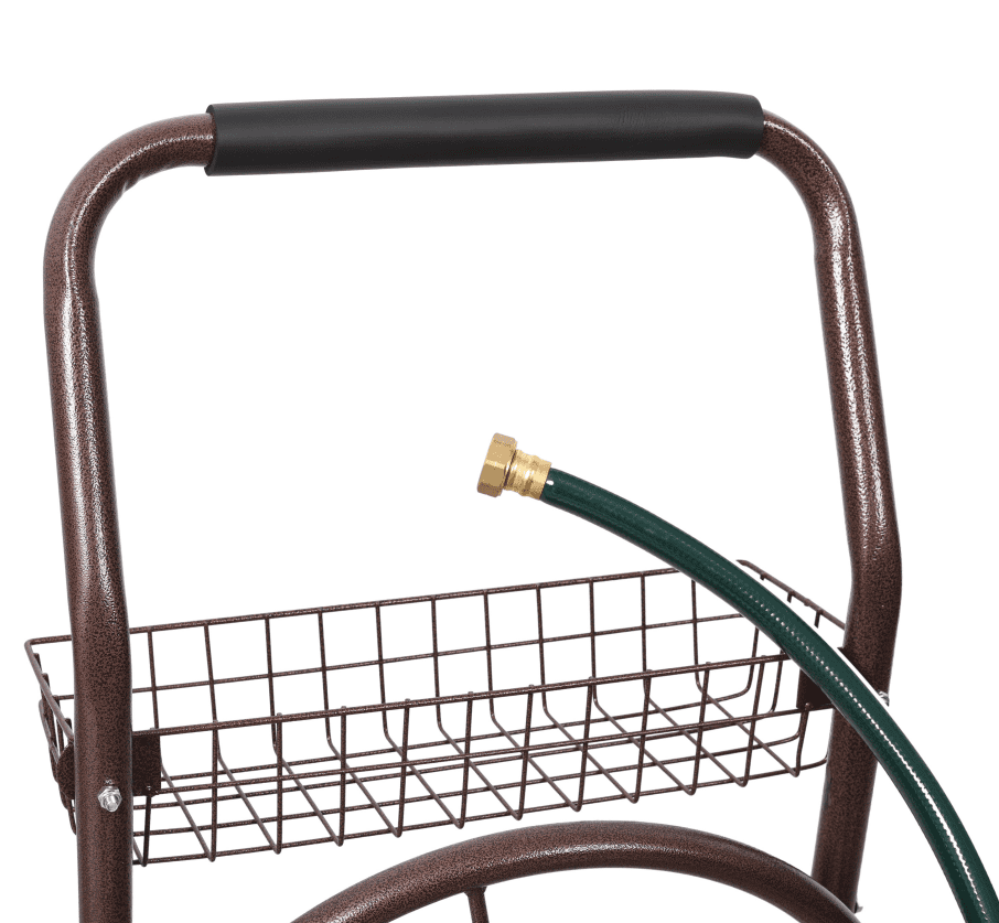 Metal Hose Reel Cart Heavy Duty 250 Ft Capacity with Wheels