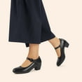 thumbnail image 6 of BURUDANI Women's Pumps Low Chunky Mary Jane Heels Closed Toe Comfortable Work Dress Shoes, 6 of 7