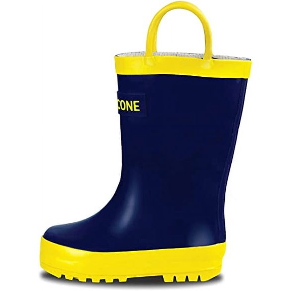 Lone Cone Rain Boots with Easy-On Handles for Toddlers and Kids, Navy Blue, Toddler 8