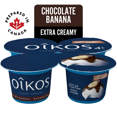 thumbnail image 2 of Oikos Extra Creamy Yogurt, Banana Chocolate, Blended, 4% M.F, 4x95g, 2 of 7