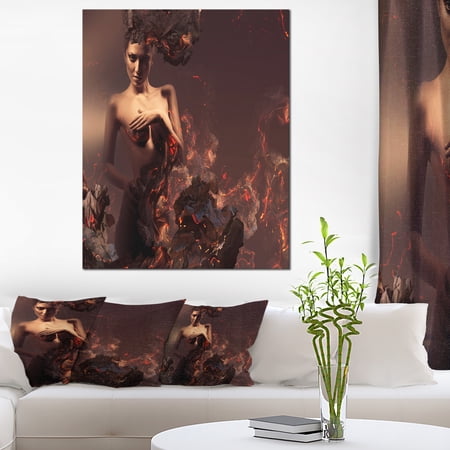 Nude Woman in Burning Ashes - Portrait Canvas Art Print | Walmart Canada