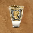 thumbnail image 7 of Mens Horseshoes U Shape Ring Bicolor Metal Alloy Inlaid Gemstones Electroplated Fashion Jewelry Europe America, 7 of 7