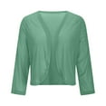 thumbnail image 4 of Rotm Sparkly Cardigan Women's Sequin Shrug Long Sleeve Open Front Cropped Bolero Jackets Light Green,L, 4 of 7