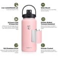 thumbnail image 3 of GEDUX 64 oz Insulated Stainless Steel Water Bottle, Half Gallon Water Bottle with 2-in-1 Chug & Straw Lid and Handle, Leak Proof Wide Mouth Vacuum Tumbler for Gym Travel, 3 of 7