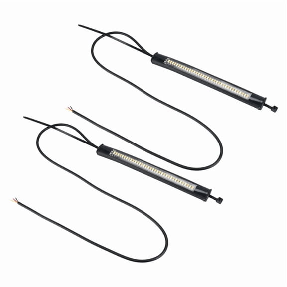 Flexible Switchback Dual-Color White & Amber Motorcycle LED Fork Turn Signal DRL Daytime Running Light Waterproof