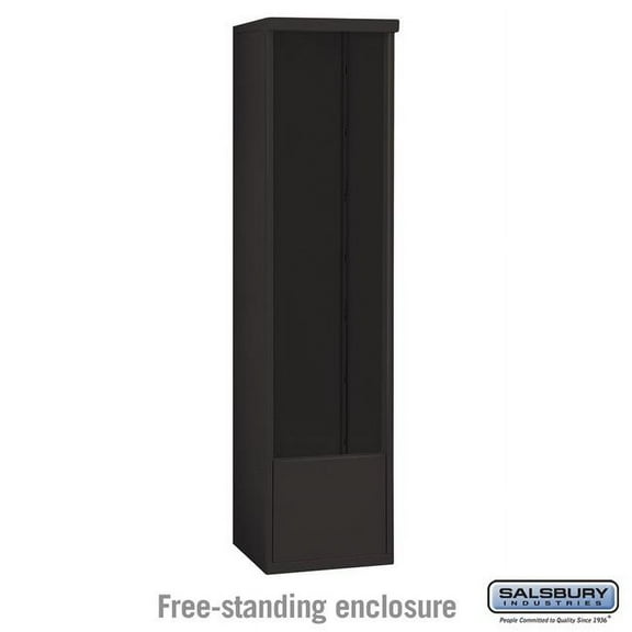 Salsbury Industries 17.5 x 72 x 19 in. Free-Standing Enclosure Mailbox for 3716 Single Column Unit, Black