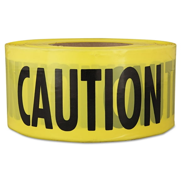 Empire "Caution" Barricade Tape, 3" x 1,000 ft., Yellow/Black -EML711001